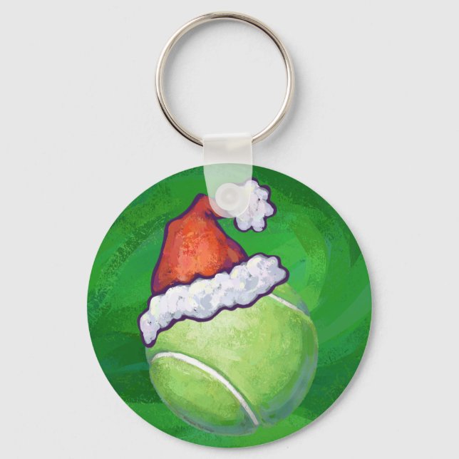 Tennis Ball Christmas Green Schlüsselanhänger (Vorderseite)