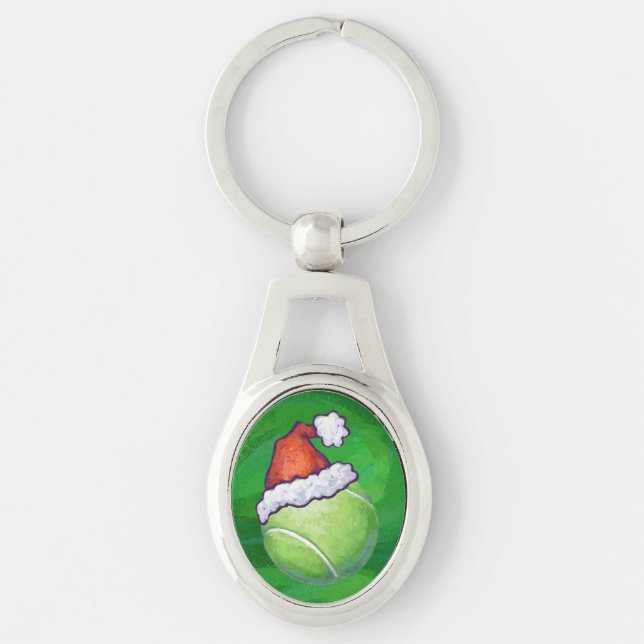 Tennis Ball Christmas Green Schlüsselanhänger (Vorderseite)