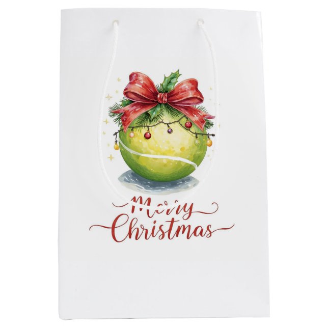 Tennis Ball Christmas  Mittlere Geschenktüte (Vorderseite)