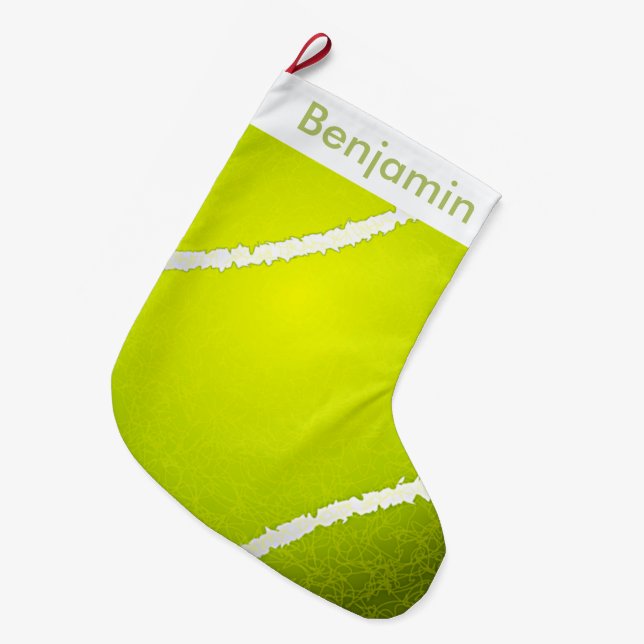 Tennis Ball Design Grosser Weihnachtsmarkt Strumpf Großer Weihnachtsstrumpf (Vorderansicht (hängend))