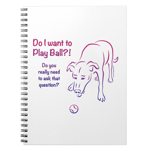 Tennis Ball Dog Notizblock (Vorderseite)
