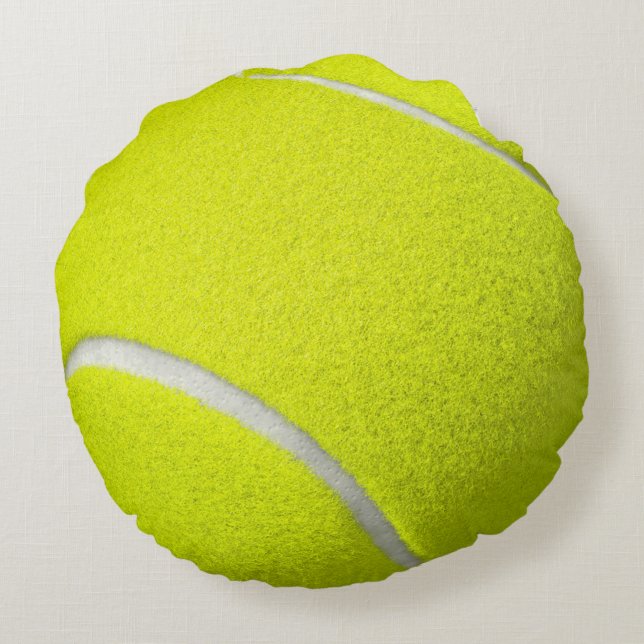Tennis Ball Funny Look Rundes Kissen (Rückseite)