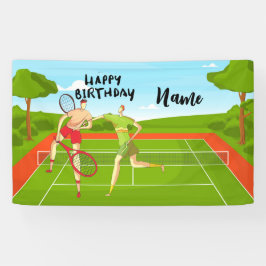 Tennis Ball für Tennis Spieler Geburtstagsparty Banner