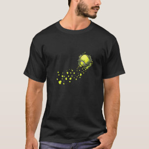 Tennis Ball Hearts Racket Court Trainer Zurück T-Shirt