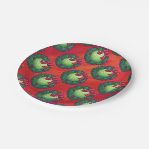 Tennis Ball in Wreath auf Rot Pappteller
