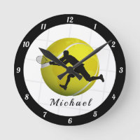 Tennis Ball & Male Player Silhouette Coach Name