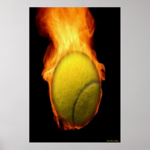 Tennis Ball on Fire Print Poster