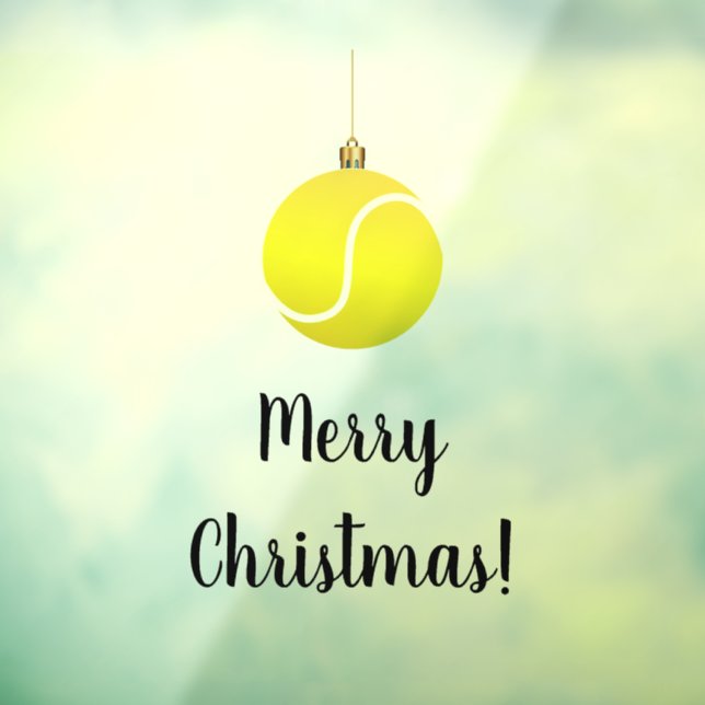 Tennis Ball Ornament Frohe Weihnachtsfeier Text Fensteraufkleber (Blatt 3)