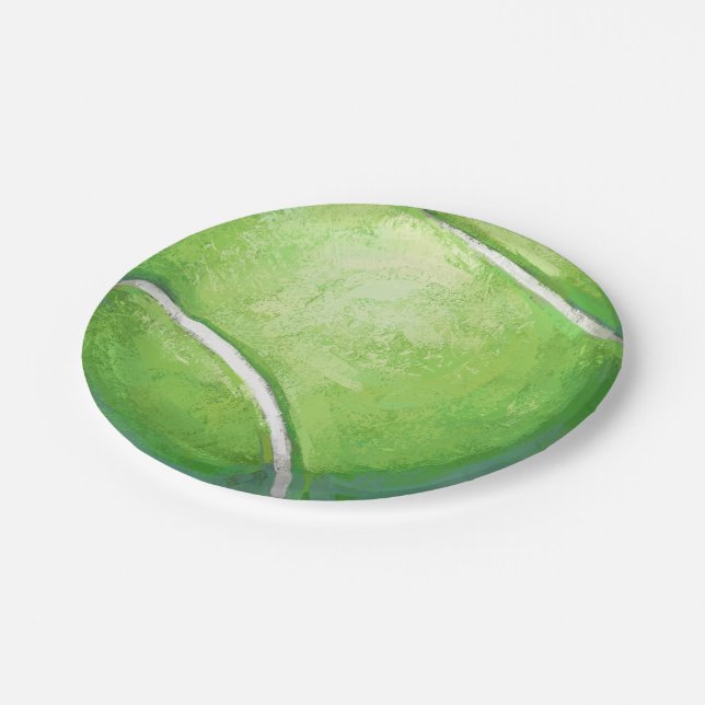 Tennis Ball Pappteller (Schrägansicht)