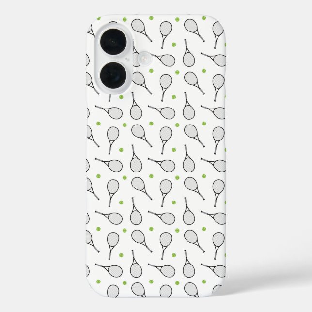 Tennis Ball Pattern iPhone 16 Hülle (Rückseite)