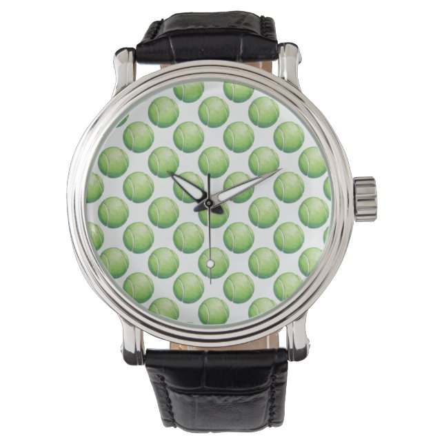 Tennis Ball Patterns Armbanduhr (Vorderseite)