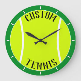Tennis Ball Personalized Text and Color Wall Clock Große Wanduhr