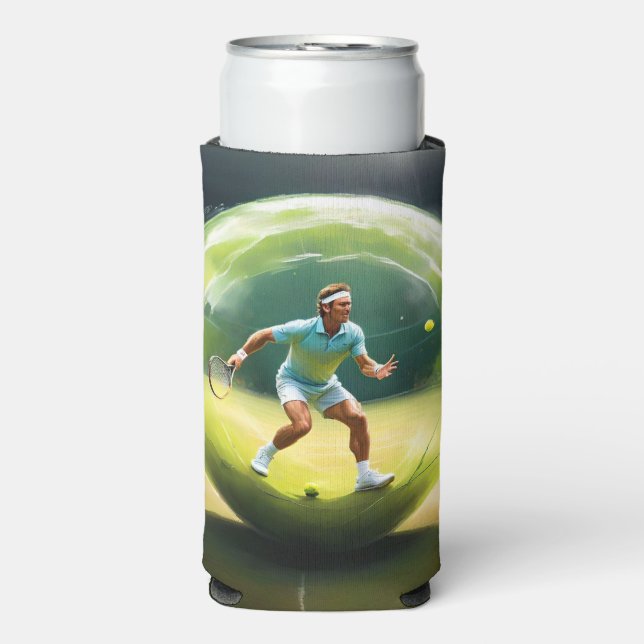 Tennis Ball Player on Court Selters Dosenkühler (Seltzer Vorderseite)