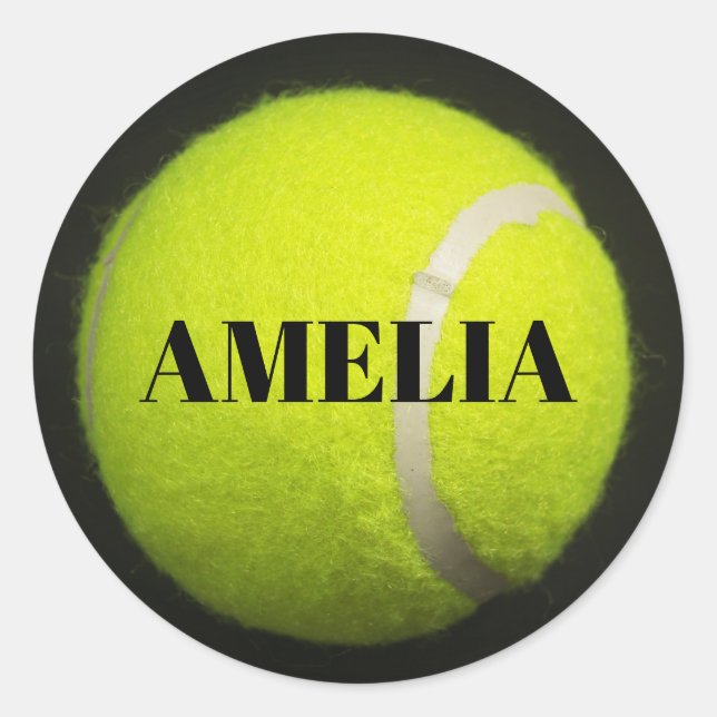 Tennis Ball Player Runder Aufkleber (Vorderseite)