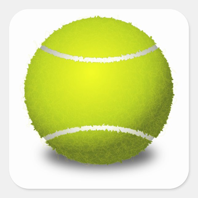 Tennis Ball Quadratischer Aufkleber (Vorderseite)