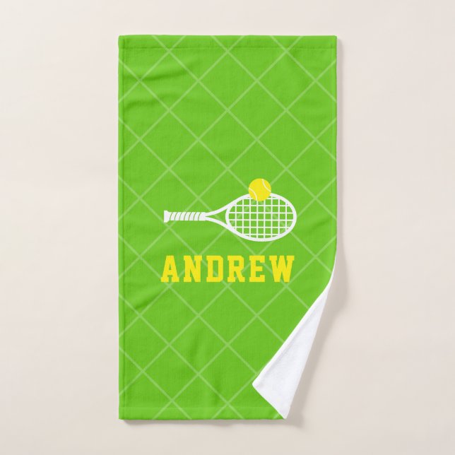 Tennis Ball Racket Nom personnalisé Sport (Serviette à main)
