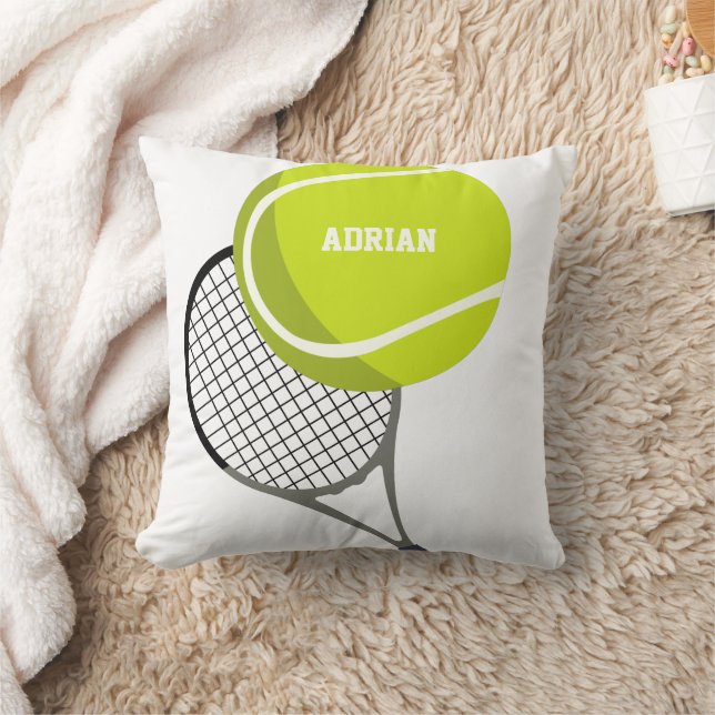 Tennis Ball & Racket Racquet Personalisiert Kissen (Decke)