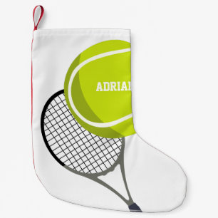 Tennis Ball & Racket Racquet Personalisiert Kleiner Weihnachtsstrumpf