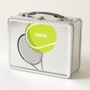 Tennis Ball & Racket Racquet Personalisiert Metall Brotdose
