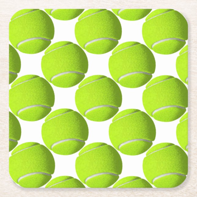 Tennis Ball Rechteckiger Pappuntersetzer (Vorderseite)