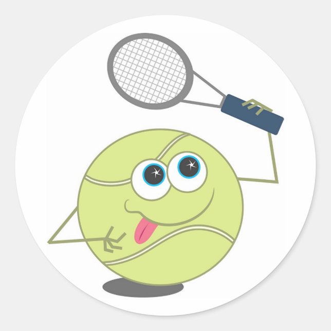 Tennis Ball Runder Aufkleber (Vorderseite)