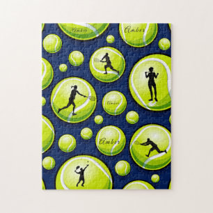 Tennis Ball Silhouette und Individuelle Name