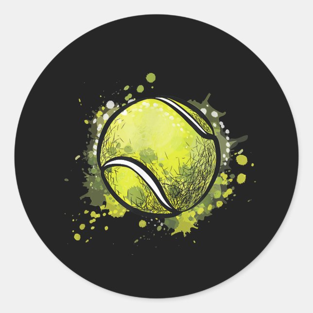 Tennis Ball Sport und Tennis Lover Weihnachten Runder Aufkleber (Vorderseite)