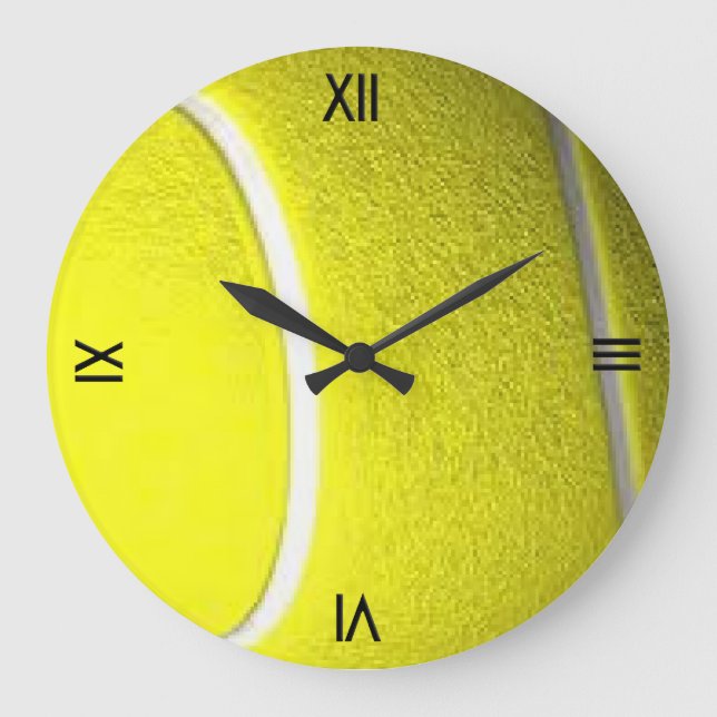 Tennis Ball Sportmauer Uhr mit römischen Zahlen (Vorderseite)