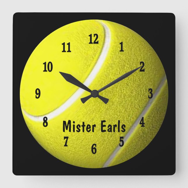 Tennis Ball Sportwall personalisiert Uhr (Vorderseite)