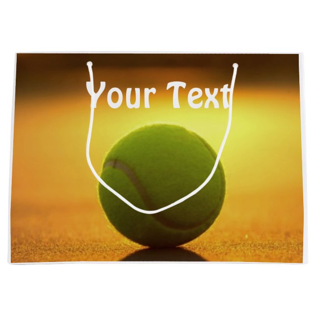 Tennis Ball Tennisplatz personalisieren Große Geschenktüte (Vorderseite)