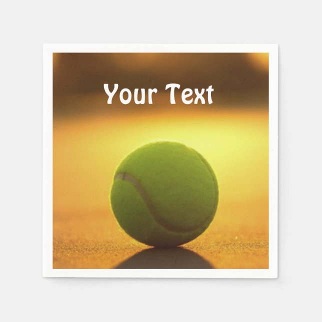 Tennis Ball Tennisplatz personalisieren Serviette (Vorderseite)