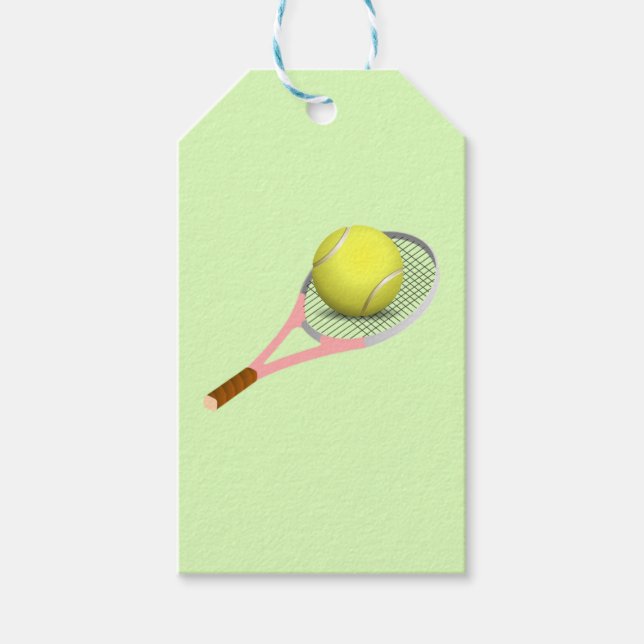 Tennis Ball und Racket Geschenkanhänger (Vorderseite)