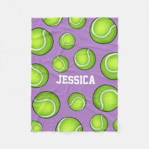 Tennis-Ball weich lila Fleecedecke