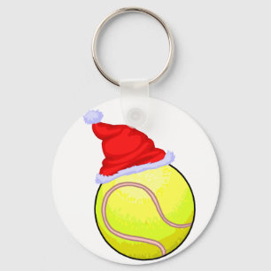 Tennis-Ball (Weihnachtsmannmütze) Schlüsselanhänger