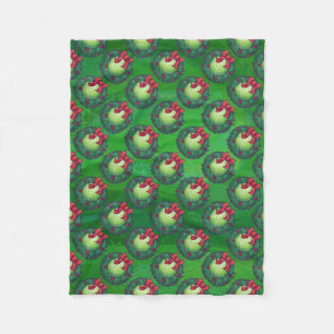 Tennis Ball Weihnachtsmuster auf Grün Fleecedecke