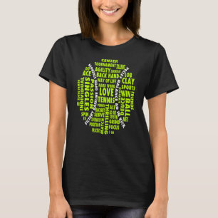 Tennis Ball Word Cloud Cool Tennis T-Shirt