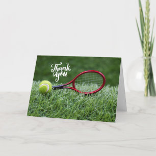 Tennis balle avec mot carte de remerciements