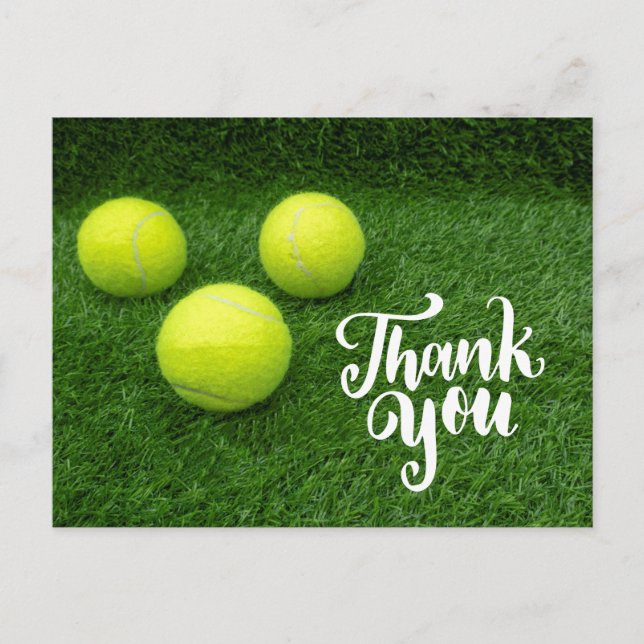 Tennis balle avec mot carte de remerciements (Devant)