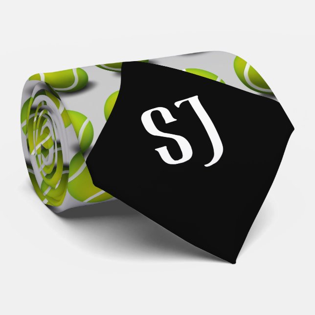 Tennis Balls Pattern | Monogram Sport Krawatte (Gerollt)