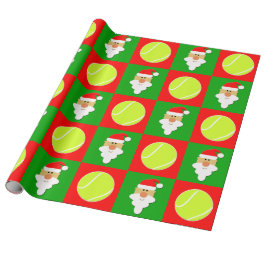 Tennis Balls & Santa Tennis Player Christmas Geschenkpapier