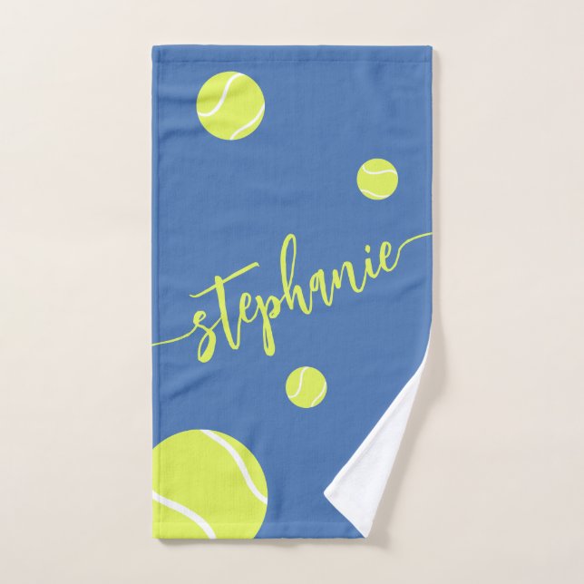 Tennis Balls Script Name Personalisiert Blue Handtuch (Handtuch)