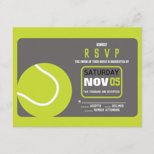 TENNIS Bar Mitzvah Einladungs-Warteantwort-Karte Einladung