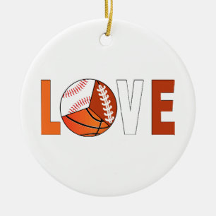 Tennis Basketball Baseball Football Lover Keramik Ornament