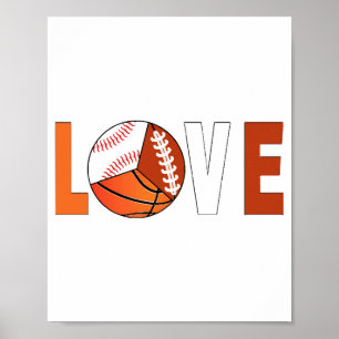 Tennis Basketball Baseball Football Lover Poster