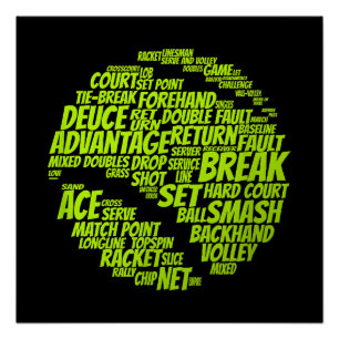 Tennis-Bedingungen Tennisspieler Tennisball spiele Poster