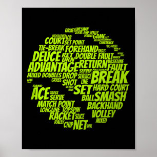 Tennis-Bedingungen Tennisspieler Tennisball spiele Poster