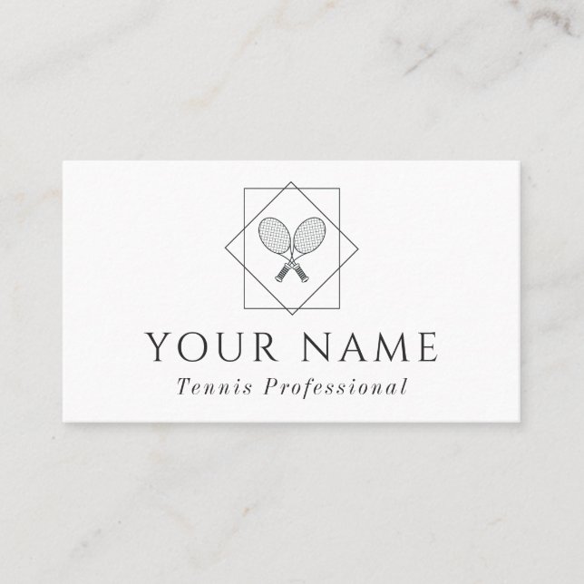 Tennis Beruflich Coach Instructor Classic White Visitenkarte (Vorderseite)