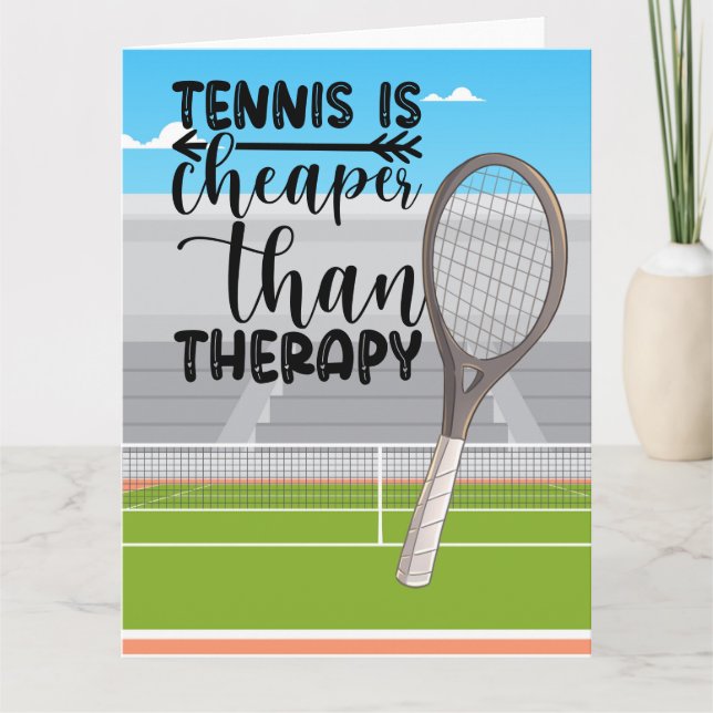 Tennis billiger als Tennisspielerin Karte (Vorderseite)