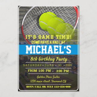 Tennis Birthday Invitation