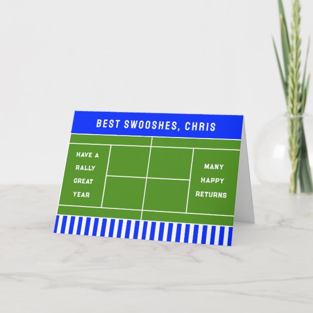 Tennis Birthday Karte (Vorderseite)